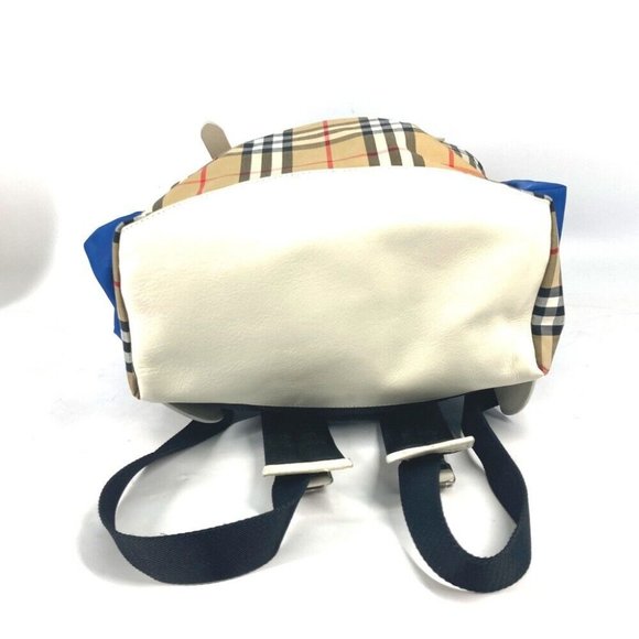 BURBERRY Bag check Backpack Leather/Canvas Beige/Orange x blue main image 9